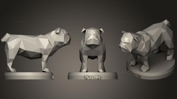 Animal figurines (Poly Bulldog, STKJ_1293) 3D models for cnc